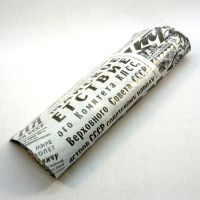 Одноразовая рулонная скатерть ПВД 110x120 см "Газета"