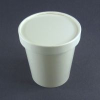 Бумажная белая супница с бумажной крышкой 450 мл (комплект)