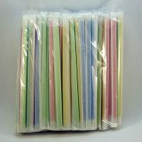 Трубочки в индивидуальной бумажной упаковке 6x240 мм цветные прямые