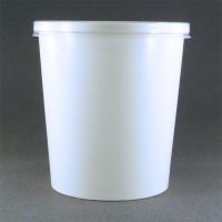 Бумажная белая супница 450 мл с пластиковой крышкой (комплект)