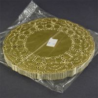 Золотые бумажные ажурные салфетки 18 см