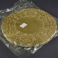 Золотые бумажные ажурные салфетки 20 см