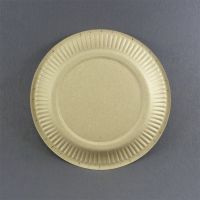 Белые бумажные тарелки 180 мм солнышко