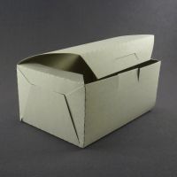 Бумажная коробка для пирожных из белого картона 150x115x75 мм