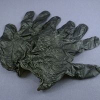 Черные виниловые перчатки неопудренные размер L