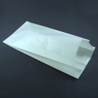 Белый бумажный пакет с плоским дном (140+60)x290 мм