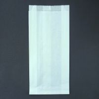 Белый бумажный пакет с плоским дном (140+60)x290 мм