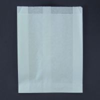 Белый бумажный пакет с плоским дном (140+60)x250 мм