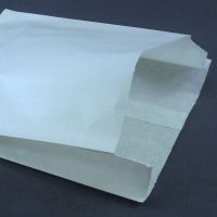 Белый бумажный пакет с плоским дном (140+60)x250 мм