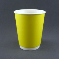 Двухслойный желтый бумажный стакан 300/430 мл