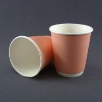 Двухслойный розовый бумажный стакан 250 мл 80 мм
