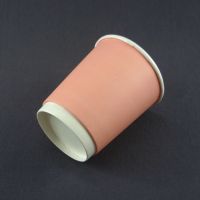 Двухслойный розовый бумажный стакан 250 мл 80 мм