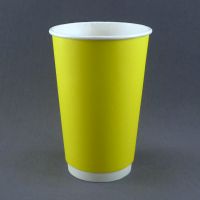Двухслойный желтый бумажный стакан 400/520 мл 90 мм