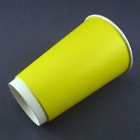 Двухслойный желтый бумажный стакан 400/520 мл 90 мм