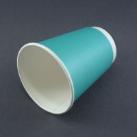 Двухслойный бирюзовый бумажный стакан 300/430 мл