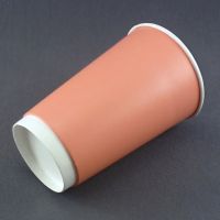 Двухслойный розовый бумажный стакан 400/520 мл