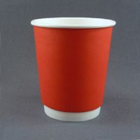 Двухслойный красный бумажный стакан 250 мл 80 мм