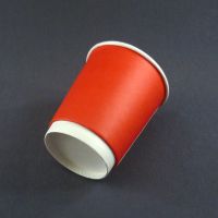 Двухслойный красный бумажный стакан 250 мл 80 мм