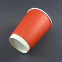 Двухслойный красный бумажный стакан 300/430 мл