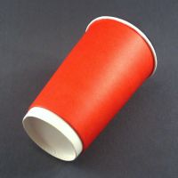 Двухслойный красный бумажный стакан 400/520 мл