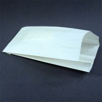 Белый бумажный пакет с плоским дном (90+40)x205 мм