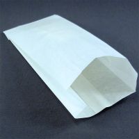 Белый бумажный пакет с плоским дном (90+40)x205 мм
