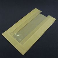 Бумажные крафт пакеты с окном 80 мм (140+90)x240 мм