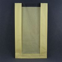Бумажные крафт пакеты с окном 100 мм (170+70)x290 мм