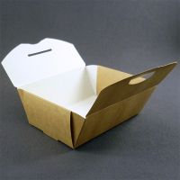 Бумажная коробка для наггетсов Крафт размер M 115x75x45 мм