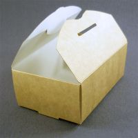Бумажная коробка для наггетсов Крафт размер M 115x75x45 мм