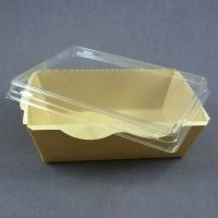 Бумажный салатник Крафт 400 мл с прозрачной PET крышкой