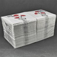 Двухслойные бумажные салфетки 20x20 см 250 листов с рисунком "Маки"