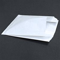 Бумажные белые пакеты с плоским дном (170+70)x250 мм