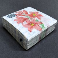 Однослойные бумажные салфетки 24x24 см 40 листов с рисунком "Лилии"