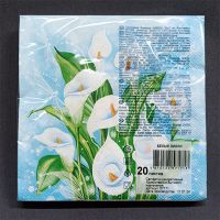 Бумажные салфетки 33x33 см 3-слойные "Белые Лилии"