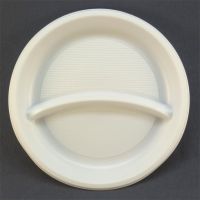 Тарелка пластиковая 205 мм белая 2 секции стандарт Атлас