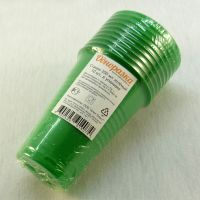 Зеленые пластиковые стаканы 200 мл 10 штук