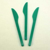 Одноразовые пластиковые ножи зеленые 170 мм
