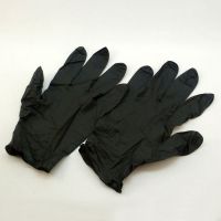 Перчатки нитриловые черные неопудренные размер L