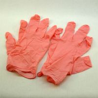 Перчатки нитриловые розовые неопудренные размер XL